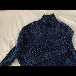 Blue Turtleneck Sweater